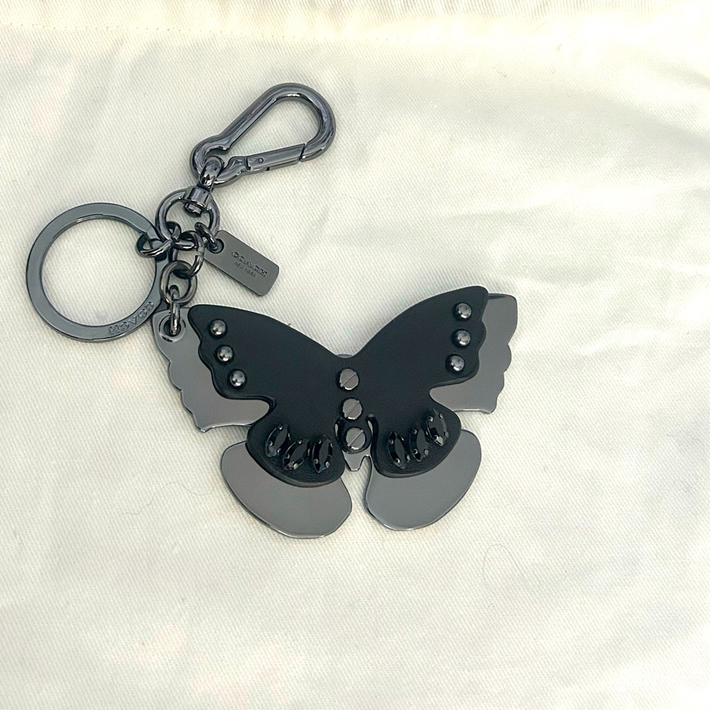 COACH EMBELLISHED BUTTERFLY BAG CHARM